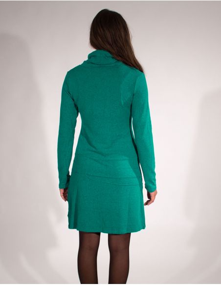 Vestido malla 97% poliester 3% elastano cuello bola 