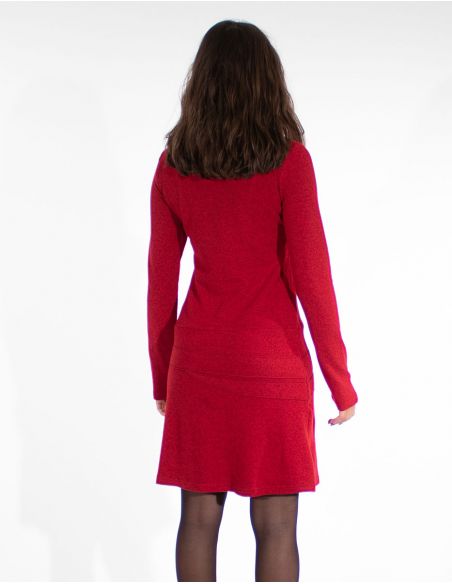 Vestido malla 97% poliester 3% elastano cuello bola 