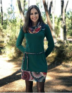 Vestido malla 97% poliester 3% elastano estampado touba  2