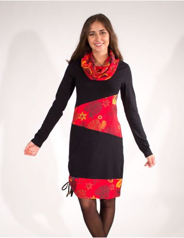 Vestido malla 97% algodon 3% elastano patchs 