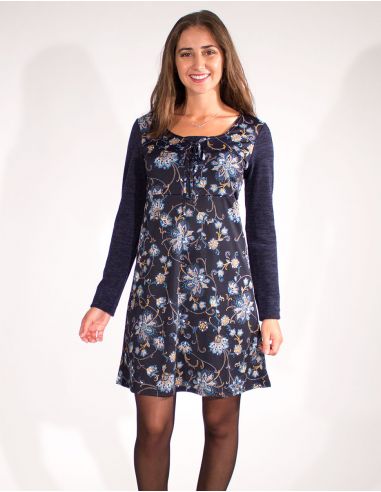 Vestido malla 96% poliester 4% elastano doblado estampado surya 