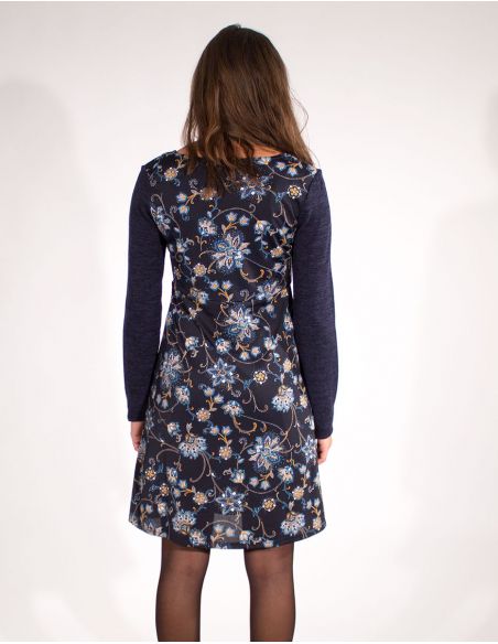 Vestido malla 96% poliester 4% elastano doblado estampado surya 