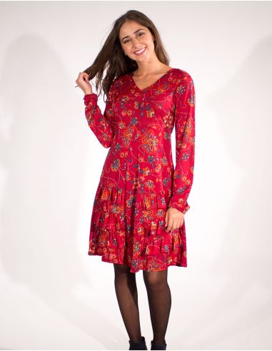 Vestido malla 96% poliester 4% elastano doblado estampado surya 