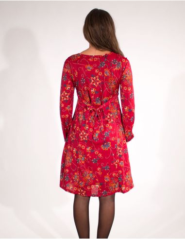 Vestido malla 96% poliester 4% elastano doblado estampado surya 