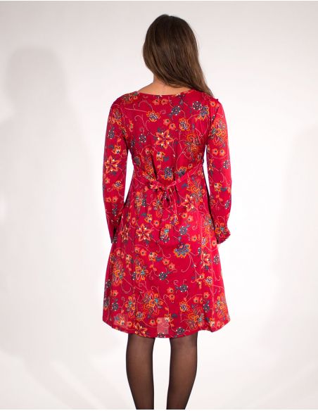 Vestido malla 96% poliester 4% elastano doblado estampado surya 