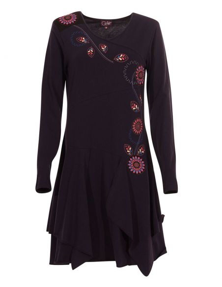 Vestido malla 95% algodon 5% elastano flores