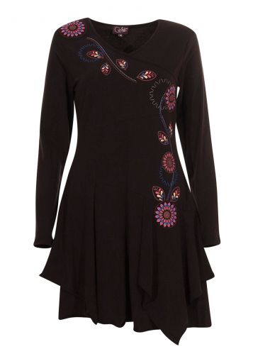 Vestido malla 95% algodon 5% elastano flores