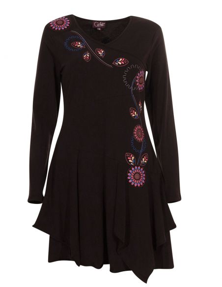 Vestido malla 95% algodon 5% elastano flores