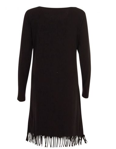 Vestido malla 97% algodon 3% elastano con flecos