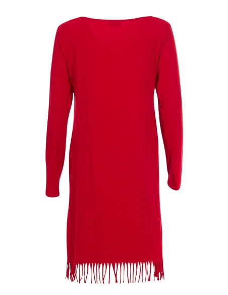 Vestido malla 97% algodon 3% elastano con flecos