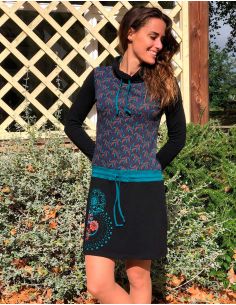 Vestido malla 97% algodón 3% elastano estampado gabon