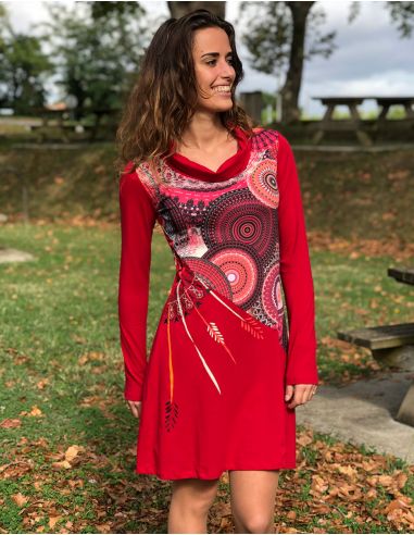Vestido malla 97% algodón 3% elastano estampado bamako