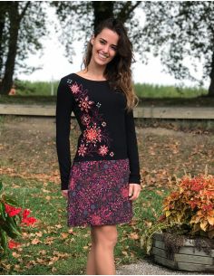 Vestido malla 97% algodón 3% elastano estampado laure