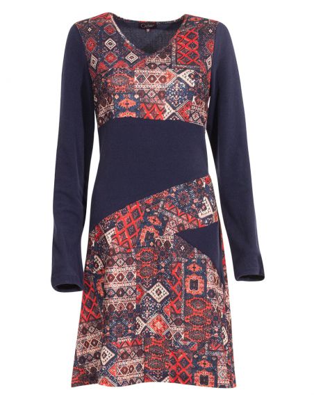 Vestido malla 97% poliéster 3% elastano estampado delhi