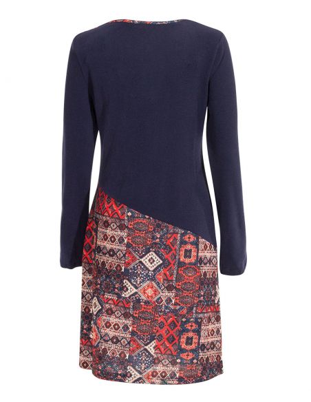 Vestido malla 97% poliéster 3% elastano estampado delhi