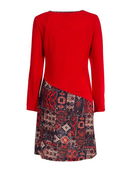 Vestido malla 97% poliéster 3% elastano estampado delhi