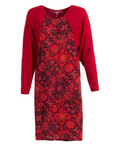 Vestido malla 74% viscosa 21% poliéster 5% elastano patchs estampado laure