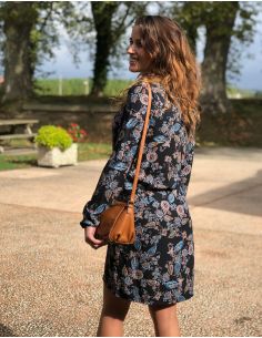 Vestido crepe de viscosa mangas largas estampado jakarta 2