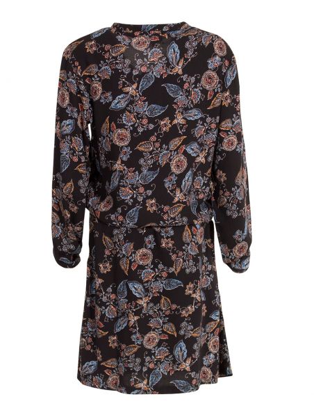 Vestido crepe de viscosa mangas largas estampado jakarta