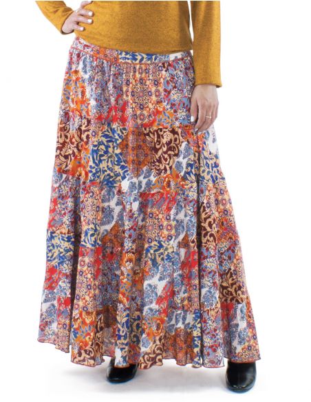 Falda poliester doblada estampado arta