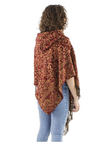 Poncho acrilico trianguloflecos jacquartcachemir