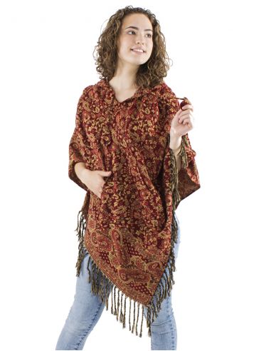 Poncho acrilico trianguloflecos jacquartcachemir