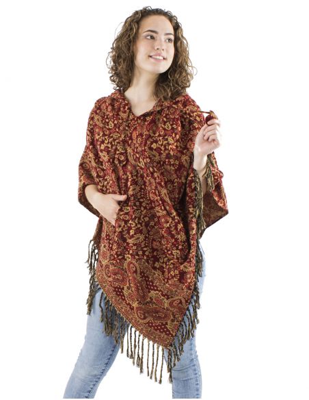Poncho acrilico trianguloflecos jacquartcachemir