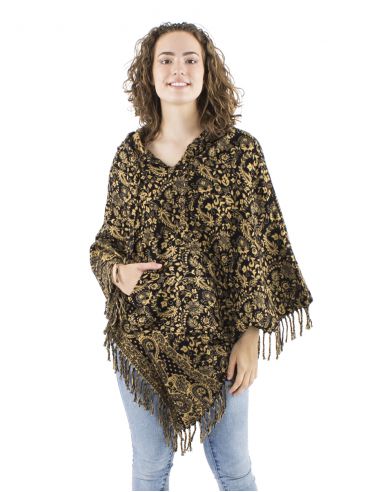 Poncho acrilico trianguloflecos jacquartcachemir