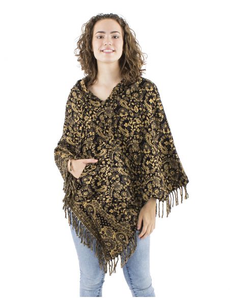 Poncho acrilico trianguloflecos jacquartcachemir