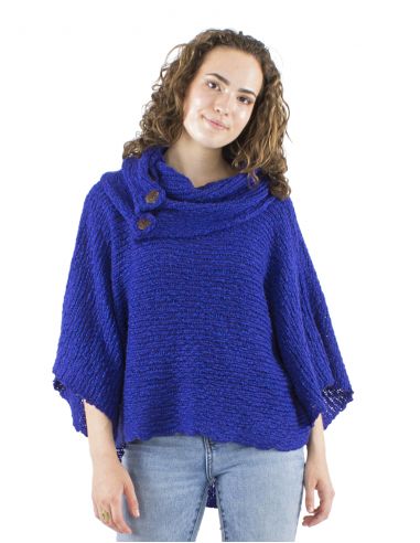 Jersey malla 55% acrilico 45% poliamida cuello 4 botones madera