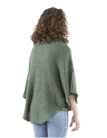 Jersey malla 55% acrilico 45% poliamida cuello 4 botones madera