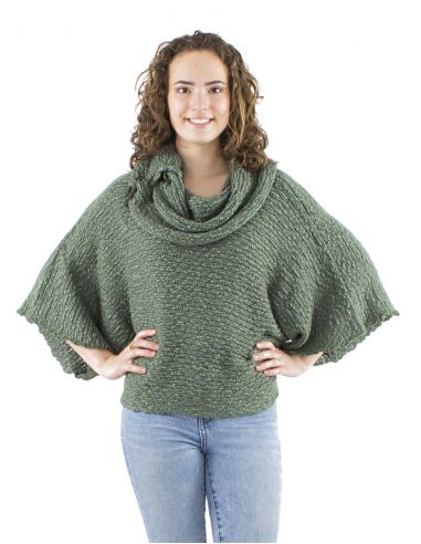 Jersey malla 55% acrilico 45% poliamida cuello 4 botones madera