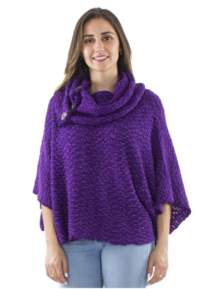 Jersey malla 55% acrilico 45% poliamida cuello 4 botones madera