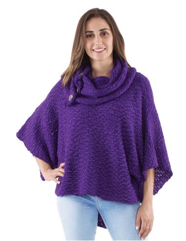 Jersey malla 55% acrilico 45% poliamida cuello 4 botones madera