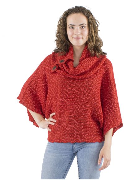 Jersey malla 55% acrilico 45% poliamida cuello 4 botones madera