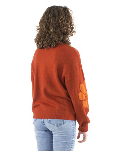 Jersey malla 64% acrilico 26% poliester 10% poliamida mangas largas estampado flores