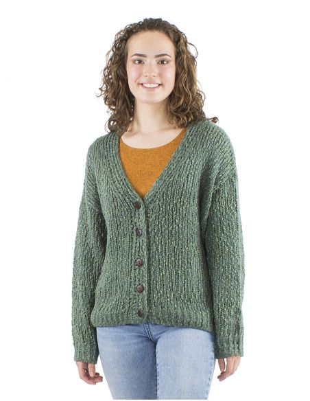 Chaqueta malla 55% acrilico 45% poliamida mangas largas 5 botones madera