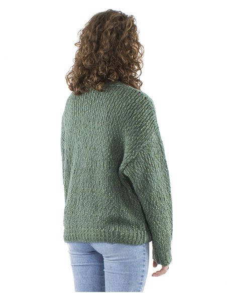 Chaqueta malla 55% acrilico 45% poliamida mangas largas 5 botones madera