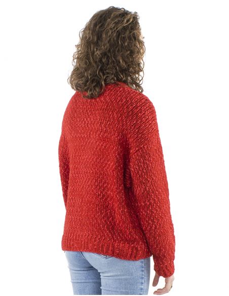 Chaqueta malla 55% acrilico 45% poliamida mangas largas 5 botones madera