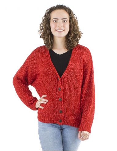 Chaqueta malla 55% acrilico 45% poliamida mangas largas 5 botones madera