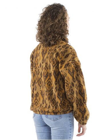 Chaqueta malla poliester polar estampado lovina