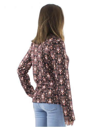 Chaqueta malla 95% poliester 5% elastano forrado estampado ikat