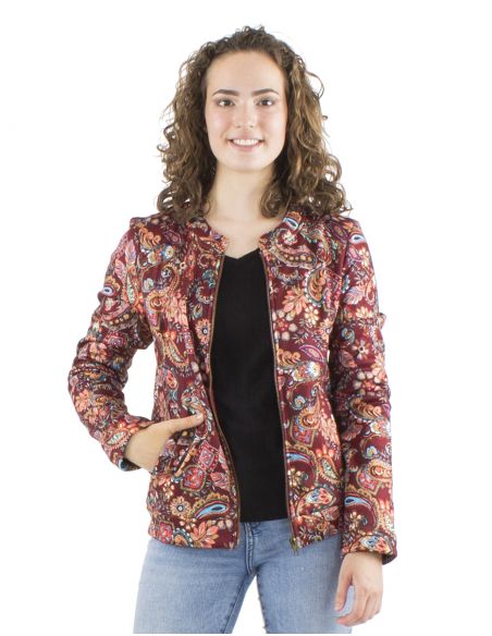 Chaqueta malla 95% poliester 5% elastano forrado estampado romanesque
