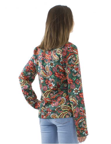 Chaqueta malla 95% poliester 5% elastano forrado estampado romanesque