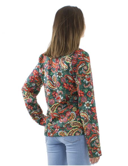 Chaqueta malla 95% poliester 5% elastano forrado estampado romanesque