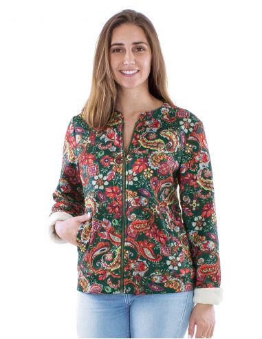 Chaqueta malla 95% poliester 5% elastano forrado estampado romanesque
