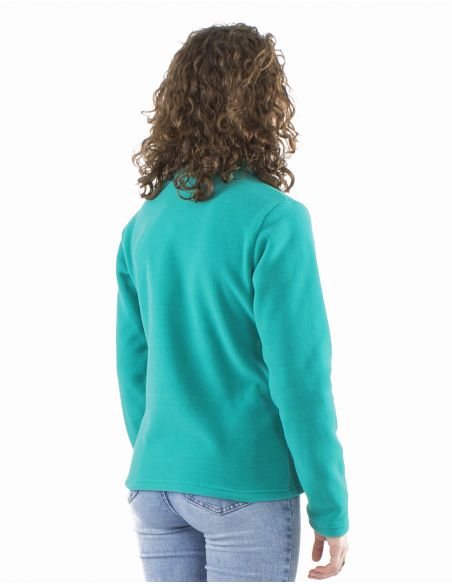 Chaqueta malla poliester polar a col broderies flores
