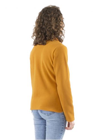 Chaqueta malla poliester polar a col broderies flores