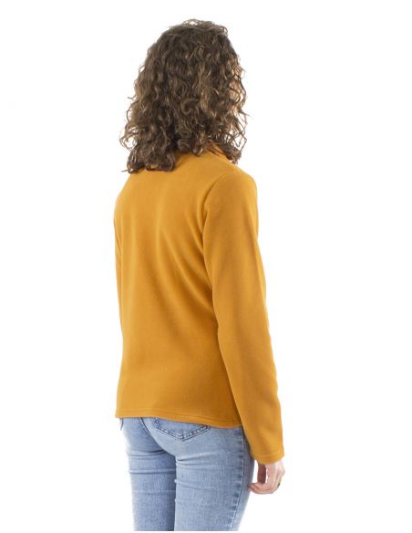 Chaqueta malla poliester polar a col broderies flores