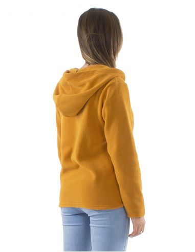 Chaqueta malla poliester polar con capucha broderie rosace